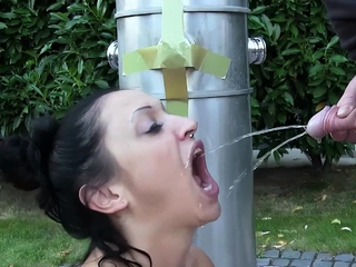 German amateur outdoor cum and piss party