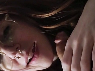 Pale and chubby brunette MILF sucks and tit fucks a big cock