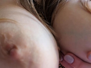 Big tit amateur brunette fucks a dildo close up and hardcore